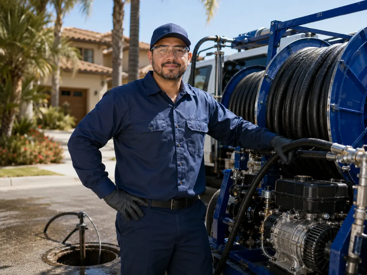 Hydro jet sewer cleaning in San Gabriel
