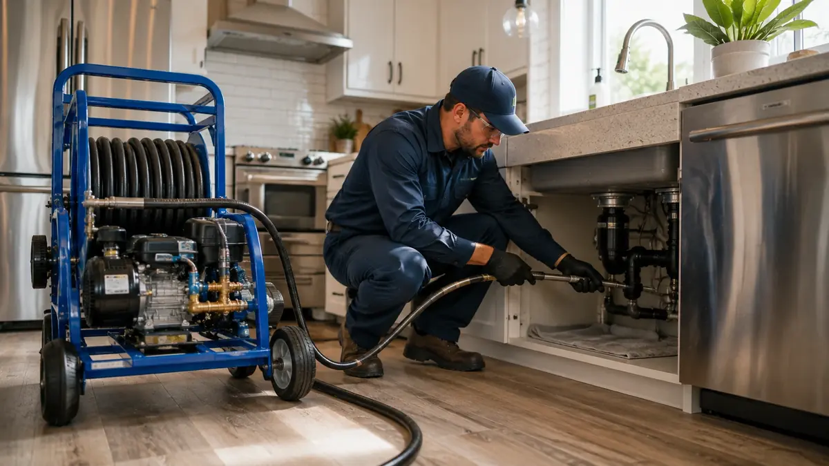 Kitchen Drain Hydro Jetting in San Gabriel