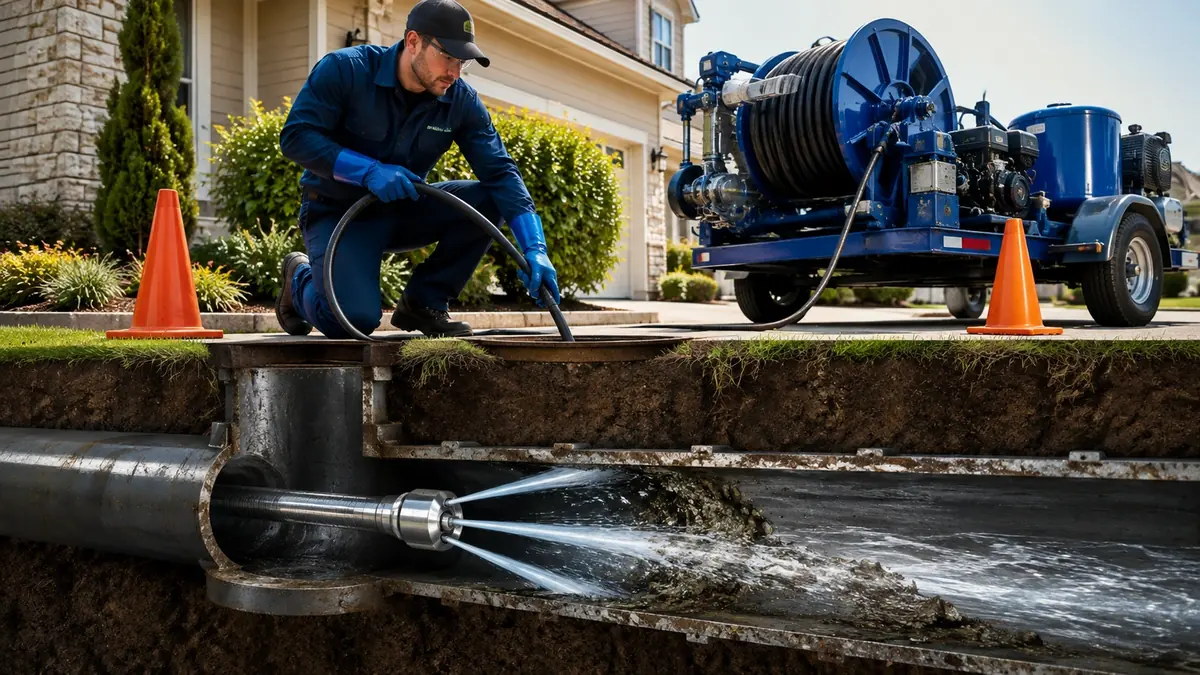 Main Sewer Line Hydro Jet Cleaning in San Gabriel