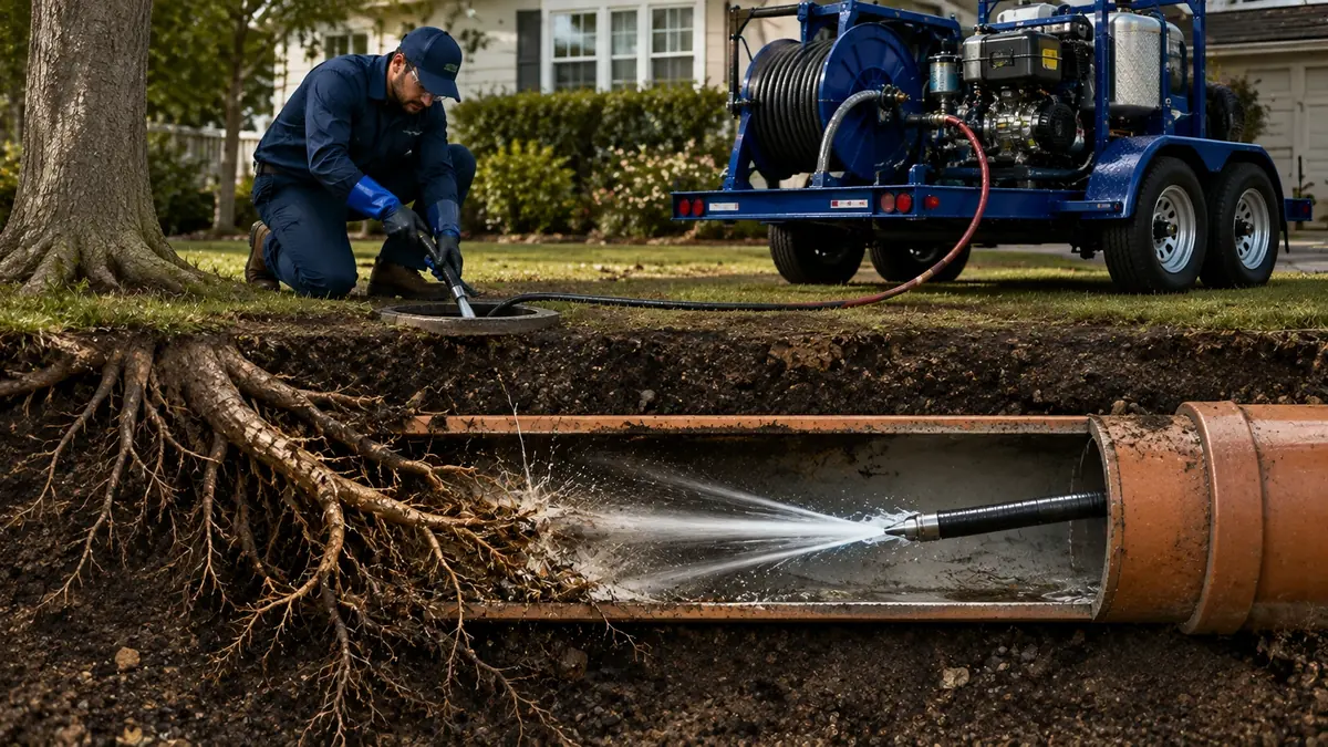 Tree Root Removal with Hydro Jetting in San Gabriel